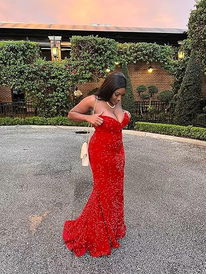 Glitzerndes königsblaues Meerjungfrau-Ballkleid, königsblaues Abendkleid Y5629