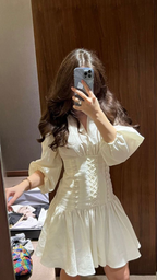 Weißes A-Linien-Heimkehrkleid, weißes Partykleid Y5676