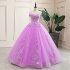 Vestido de quinceañera morado, vestido clásico de princesa Y299