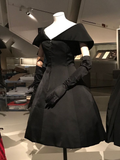 Retro Schwarzes A-Linien-Heimkehrkleid, Schwarzes Partykleid, Y2438