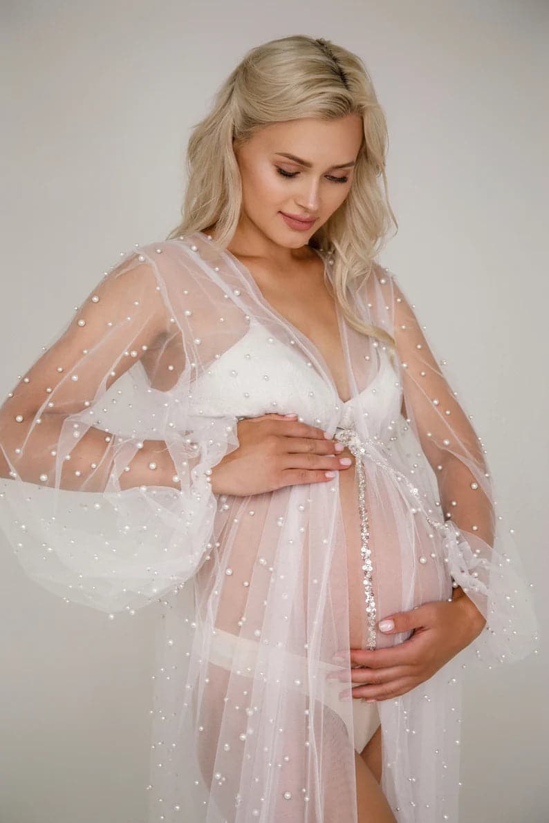 Pearl Maternity Dress Tulle Maternity Photoshoot Dress SY034