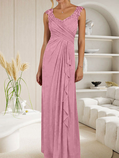 Champagnerfarbenes A-Linien-Kleid mit herzförmigem Ausschnitt und plissiertem Netzstoff