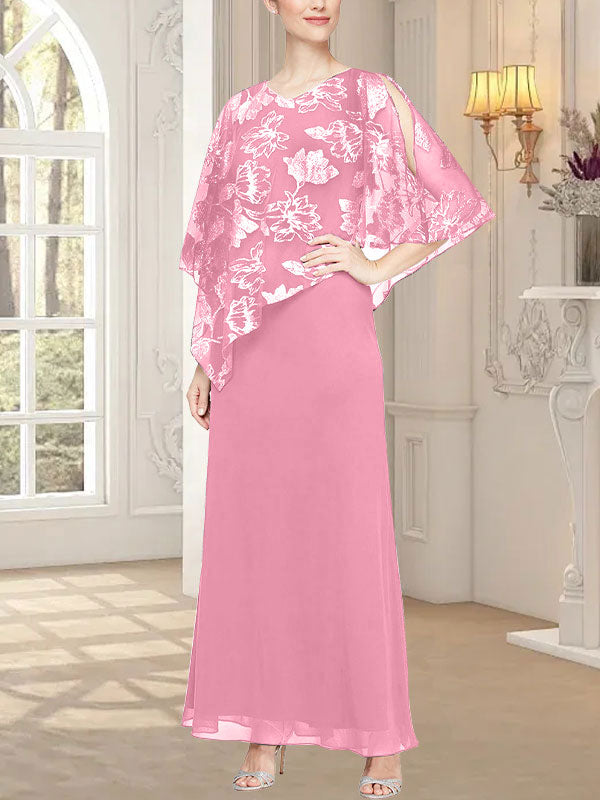 Vestido largo de malla brillante con corpiño asimétrico superpuesto novedoso