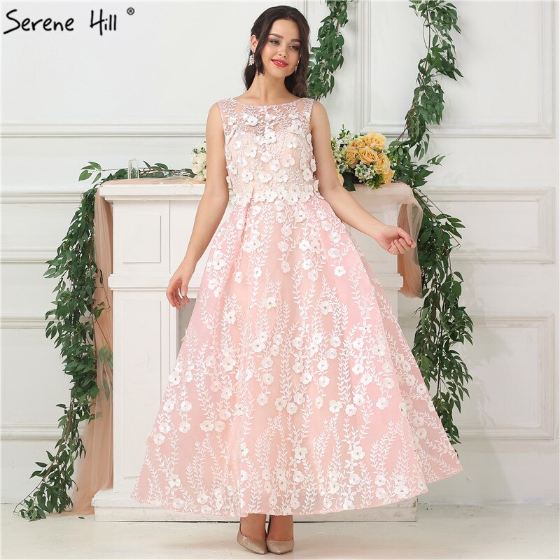 En oferta, sin devolución ni reembolso.Vestido de noche rosa sin mangas, sexy, largo hasta los tobillos, 2025, hecho a mano, con flores y cuentas, de tul. Foto real LA6694.