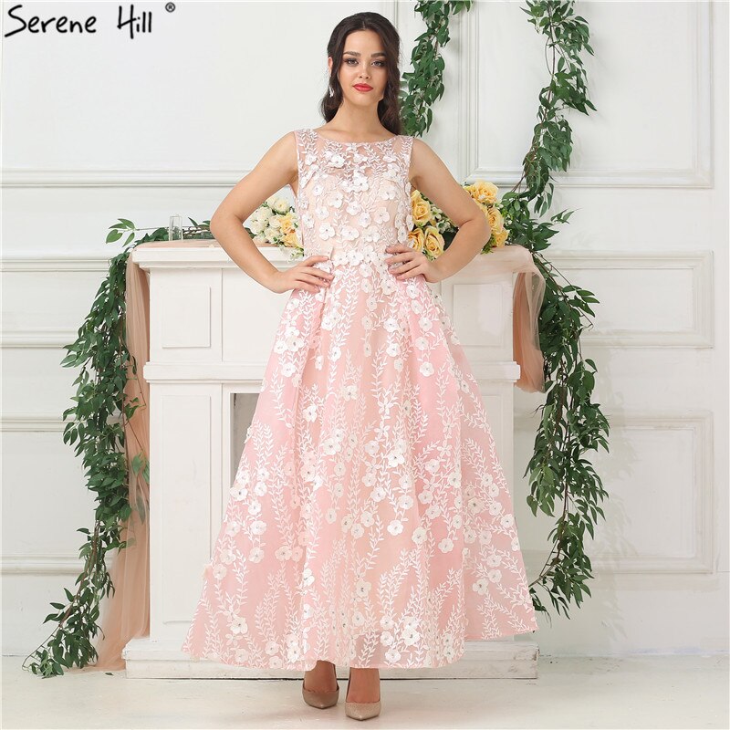 En oferta, sin devolución ni reembolso.Vestido de noche rosa sin mangas, sexy, largo hasta los tobillos, 2025, hecho a mano, con flores y cuentas, de tul. Foto real LA6694.