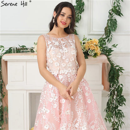 En oferta, sin devolución ni reembolso.Vestido de noche rosa sin mangas, sexy, largo hasta los tobillos, 2025, hecho a mano, con flores y cuentas, de tul. Foto real LA6694.