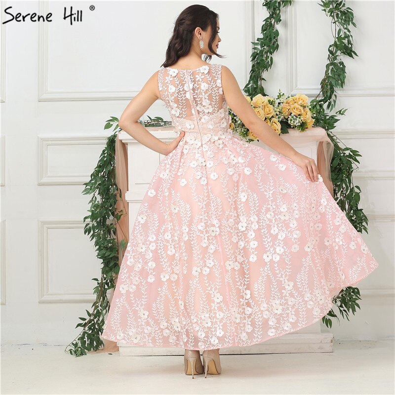 En oferta, sin devolución ni reembolso.Vestido de noche rosa sin mangas, sexy, largo hasta los tobillos, 2025, hecho a mano, con flores y cuentas, de tul. Foto real LA6694.