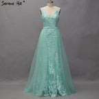 On Sale No Return No Refund Pink V-Neck Sexy Mermaid Dubai Evening Dresses 2025 Sleeveless Handmade Flowers Pearls Evening Gowns LA60737