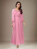 Vestido de gasa con lentejuelas en color ciruela
