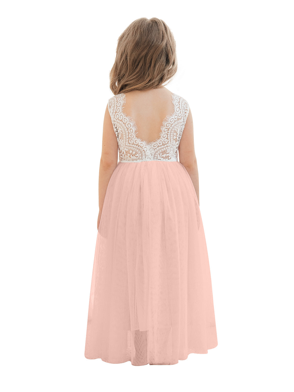 A-Linie Spitze Tüll Knöchellang Weiß Kleid (2003227597) 