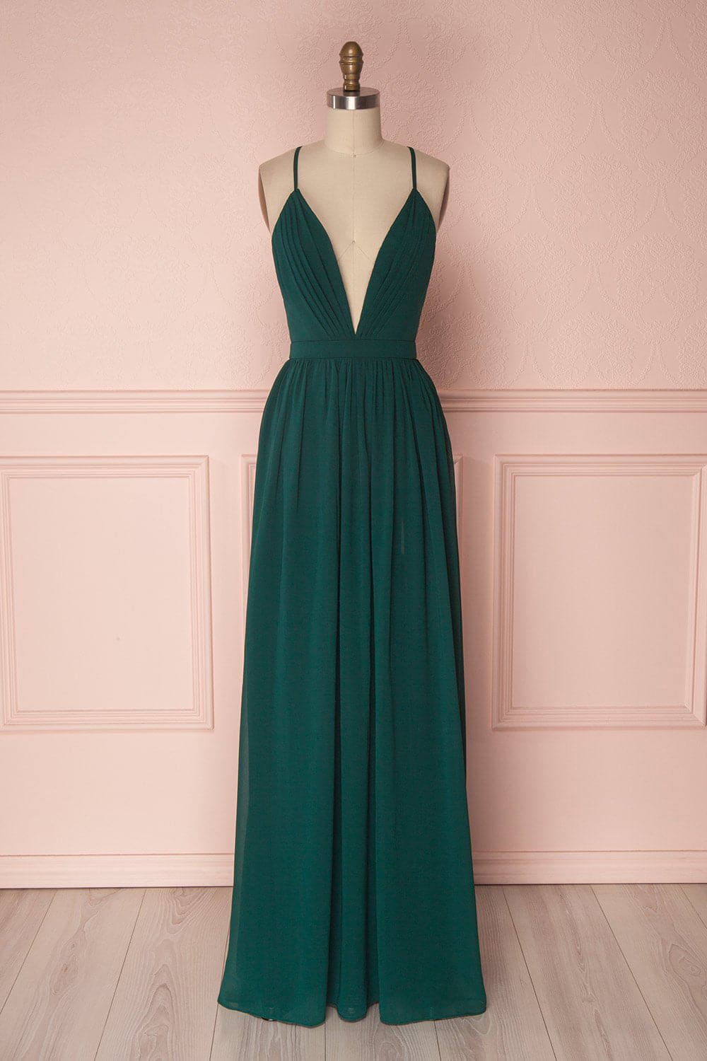 A Line Dark Green Bridesmaid Dress SCB31