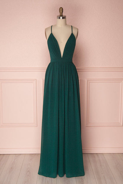 A Line Dark Green Bridesmaid Dress SCB31
