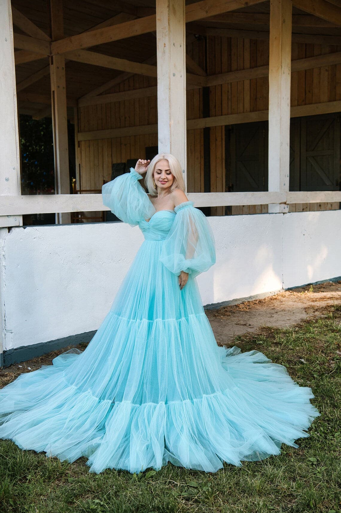 Tulle Dress Photoshoot Sheer Maternity Dress SY056