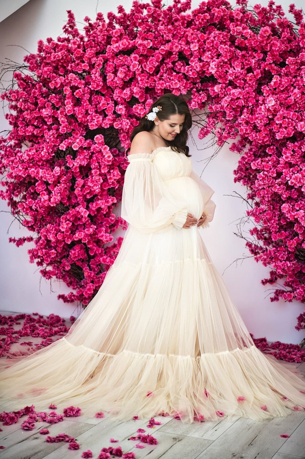 Champagner Brautkleid für Schwangere SY008