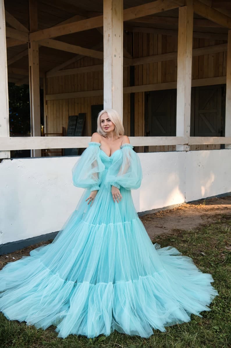 Tulle Dress Photoshoot Sheer Maternity Dress SY056