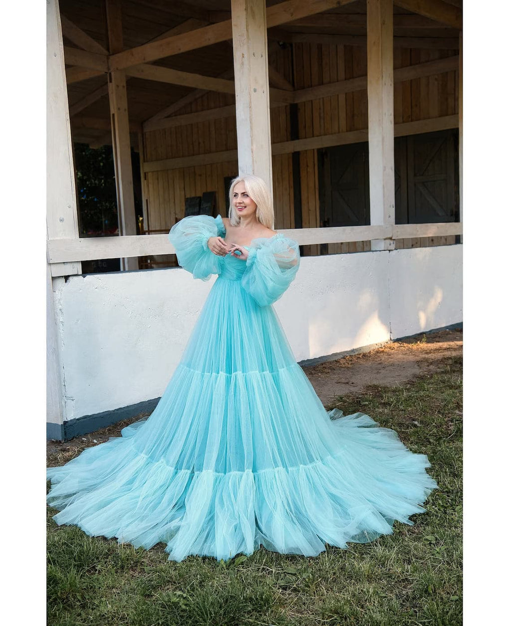Tulle Dress Photoshoot Sheer Maternity Dress SY056