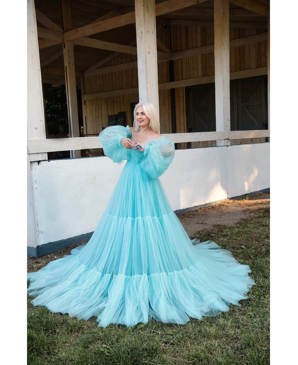 Tulle Dress Photoshoot Sheer Maternity Dress SY056