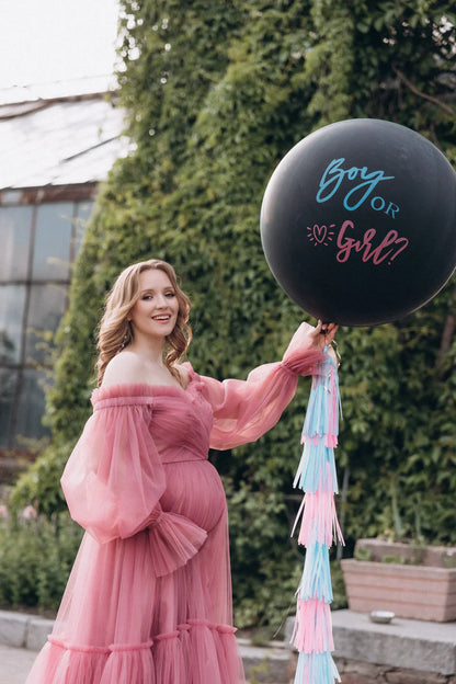 Rosa Schwangerschaftskleid Bodenlanges Babypartykleid SY037