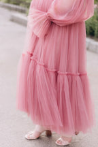Rosa Schwangerschaftskleid Bodenlanges Babypartykleid SY037
