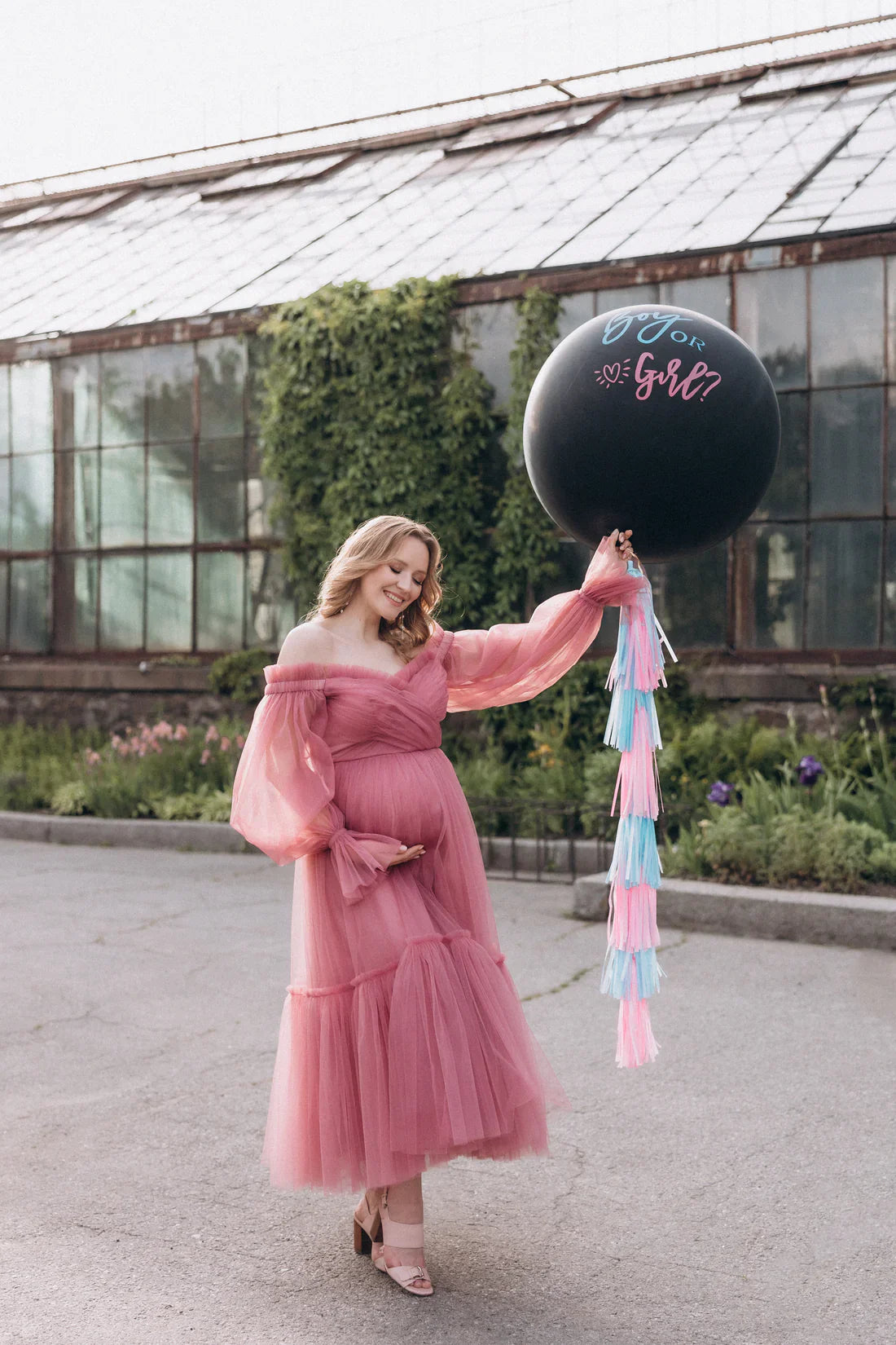 Pregnancy pink dress floor length baby shower dress SY037
