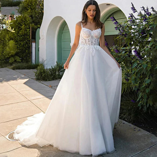 Pretty Sexy Backless Mermaid Square Neck Wedding Dresses Off Shoulder Sleeveless Boho Bridal Gowns With Train Bride Dresses 2023-payinti