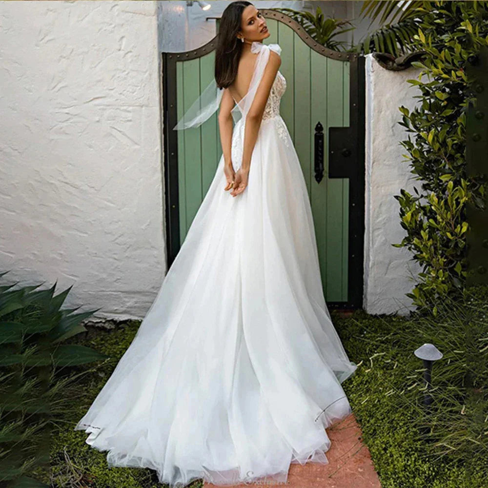 Pretty Sexy Backless Mermaid Square Neck Wedding Dresses Off Shoulder Sleeveless Boho Bridal Gowns With Train Bride Dresses 2023-payinti