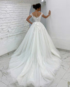 Princess Wedding Dresses Off Shoulder 3D Lace Applique Ladies Sleeveless Boho Bridal Gowns Vestido De Novia Custom 2023 Mariée-payinti