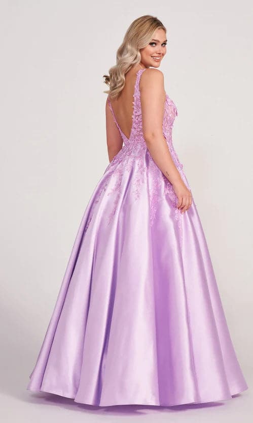 Lila Ballkleid mit 3D-Schmetterlingen SYP58