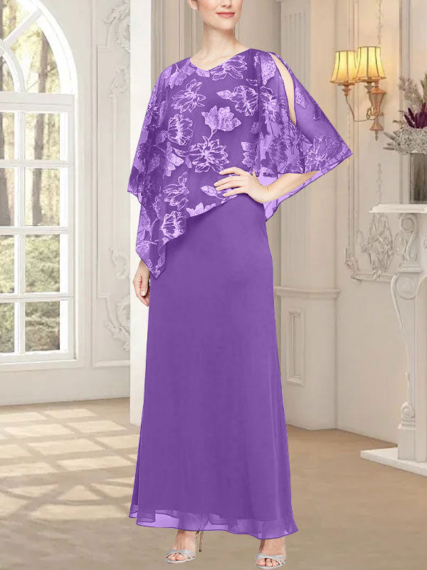 Vestido largo de malla brillante con corpiño asimétrico superpuesto novedoso