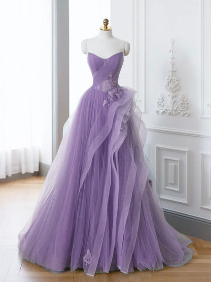 A-Line Off Shoulder Long Prom Dress Lace Long Evening Dress
