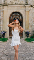Vestido de graduación blanco con tirantes finos, vestido de bienvenida blanco Y2986