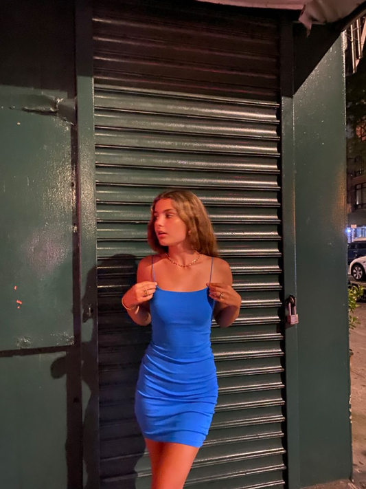 Sexy Königsblaues, figurbetontes Kleid, enges Homecoming-Kleid Y3019