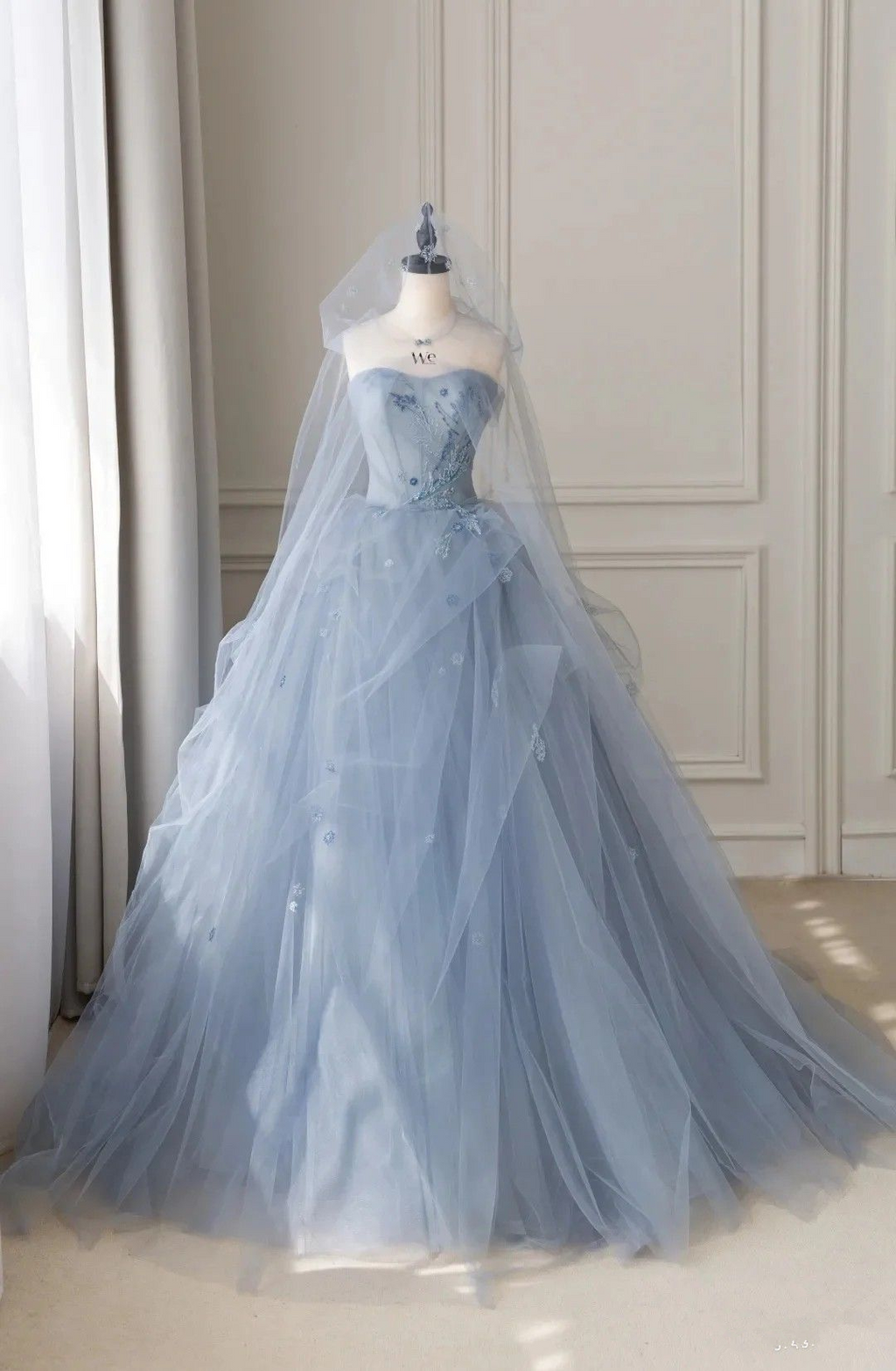 Fantasie Blau Tüll Ballkleid, Blau Sweet 16 Kleid, Fee Kleid Y2398