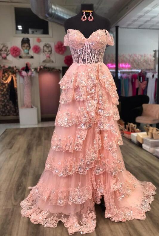 Vestido de fiesta brillante con falda con abertura, vestido de novia, vestido de fiesta de graduación escolar Y1812
