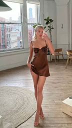 Vestido de satén para fiesta de bienvenida, vestido elegante, vestido corto único de Hoco Y2992