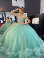 Trägerloses Tüll Ballkleid, Sweet 16 Kleid, Prinzessinnenkleid, Y2459