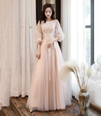 Lindo vestido de fiesta largo de tul con encaje, vestido de noche de corte A Y1291
