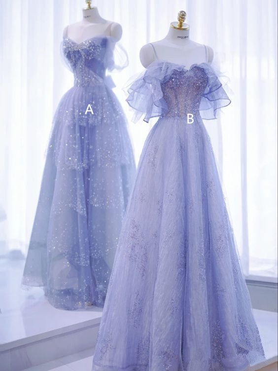 Glitzerndes Tüll-Pailletten-A-Linien-Ballkleid mit Feen-Motiv Y7793