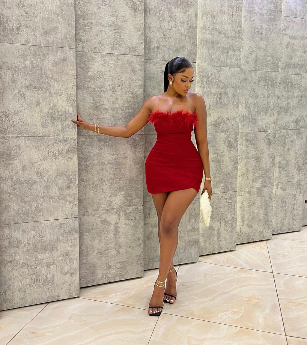 Vestido rojo sin tirantes para fiesta de bienvenida, vestido rojo de fiesta Y2222