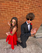 Vestido de fiesta de satén rojo con corte en A, vestido de graduación rojo sin mangas Y2224