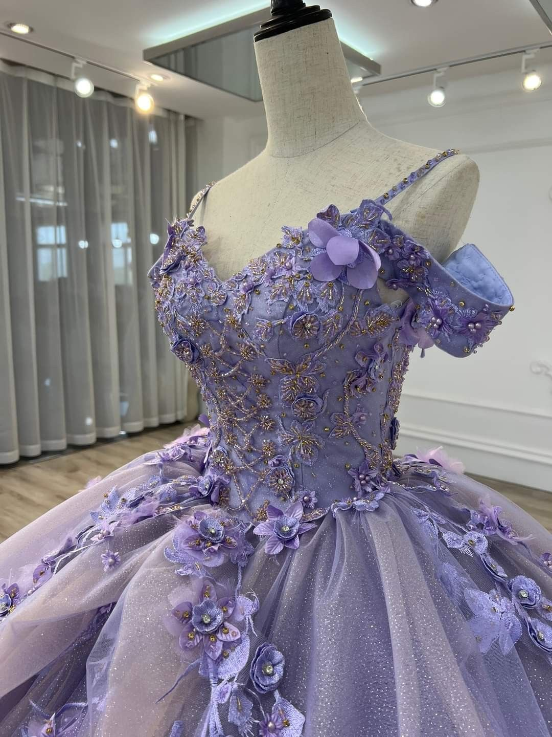 Hermoso vestido morado de quinceañera, vestido de fiesta morado Y1925