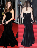 Vestido de noche clásico de sirena de terciopelo negro sin tirantes Y8165