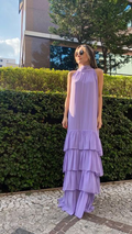 Lila Langes Ballkleid Abendkleid Y5063