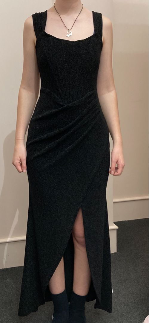 Vintage Black Straps Prom Dress Black Evening Dress Y6203