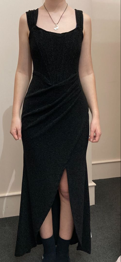 Vintage Black Straps Prom Dress Black Evening Dress Y6203