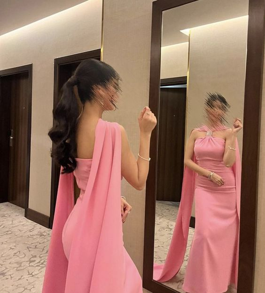 Vestido de noche rosa sin tirantes para mujer, sexy, con espalda descubierta, largo hasta el suelo, vestido de fiesta Y6110