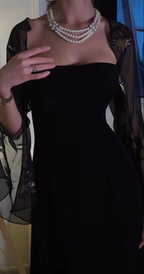 Vestido de noche negro encantador Vestido formal negro Y4030