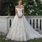 RODDRSYA Elegant A-line Lace Wedding Dresses For Women Appliques Off-Shoulder Bridal Gown Backless Sweep Train Vestidos De Noiva-payinti
