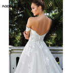 RODDRSYA Elegant A-line Lace Wedding Dresses For Women Appliques Off-Shoulder Bridal Gown Backless Sweep Train Vestidos De Noiva-payinti