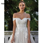 RODDRSYA Elegant A-line Lace Wedding Dresses For Women Appliques Off-Shoulder Bridal Gown Backless Sweep Train Vestidos De Noiva-payinti